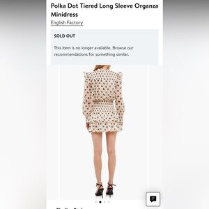 Polka Dot Tiered Long Sleeve Organza
Minidress
English Factory